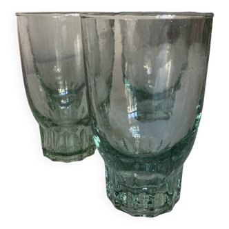 set de 4 verres gobelets Reconstruction en verre céladon 1950