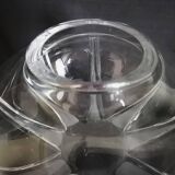 Cut crystal round vase in Art Deco style