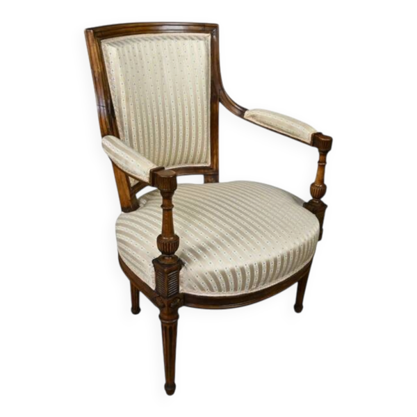 Fauteuil cabriolet en hêtre, époque Louis XVI – 2ème partie XVIIIe