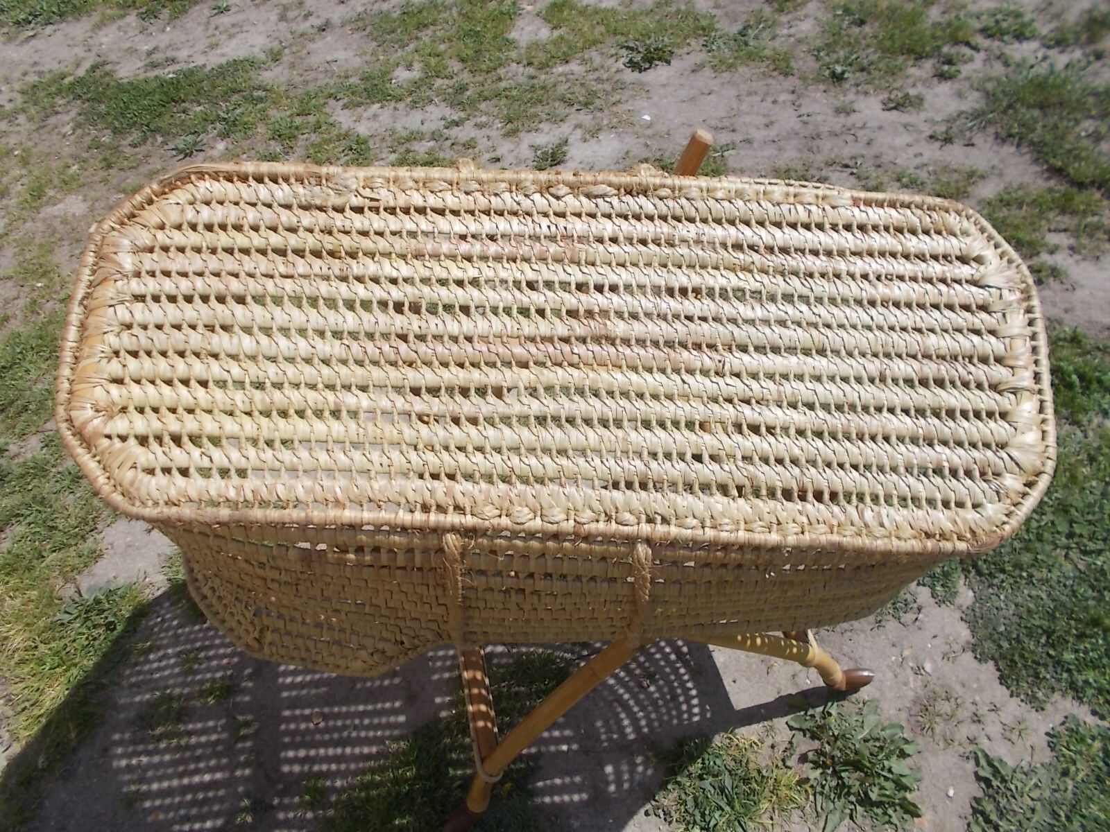 Vintage rattan cradle