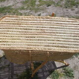 Vintage rattan cradle