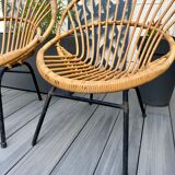 Former vintage rattan lounge