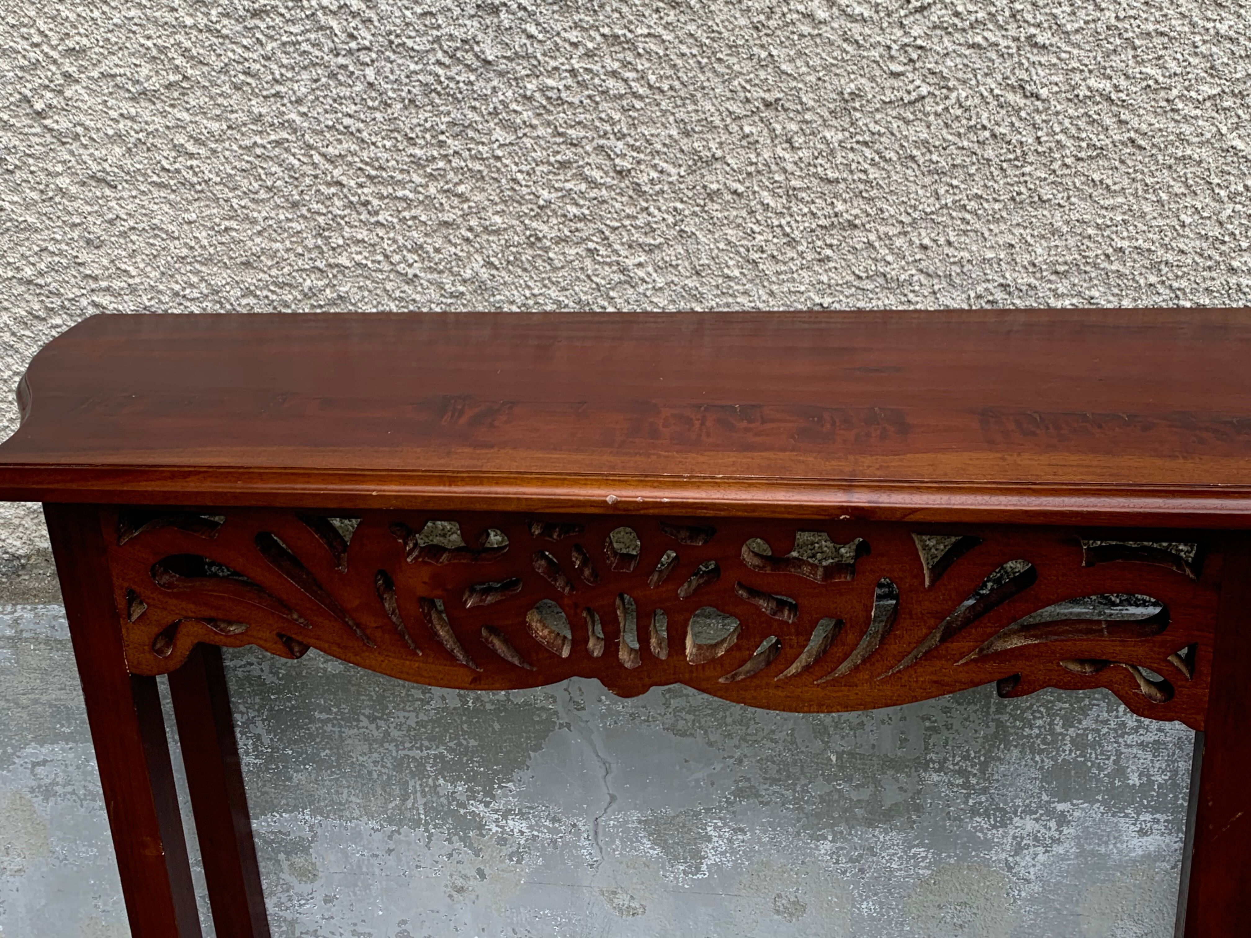 Vintage carved wooden console and aesthetics