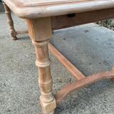 Renovated extendable farmhouse table in solid raw cherry wood 265cm