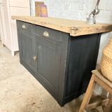 Old Parisian block buffet with black patina