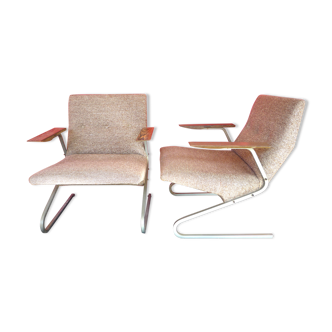 Pair of vintage armchairs Georges Van rijck for Beaufort circa 1950