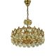 1970s Palwa Chandelier, gold plate and faceted crystals