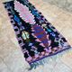 Vintage Berber Boucherouite hallway rug: Handwoven Moroccan rug.