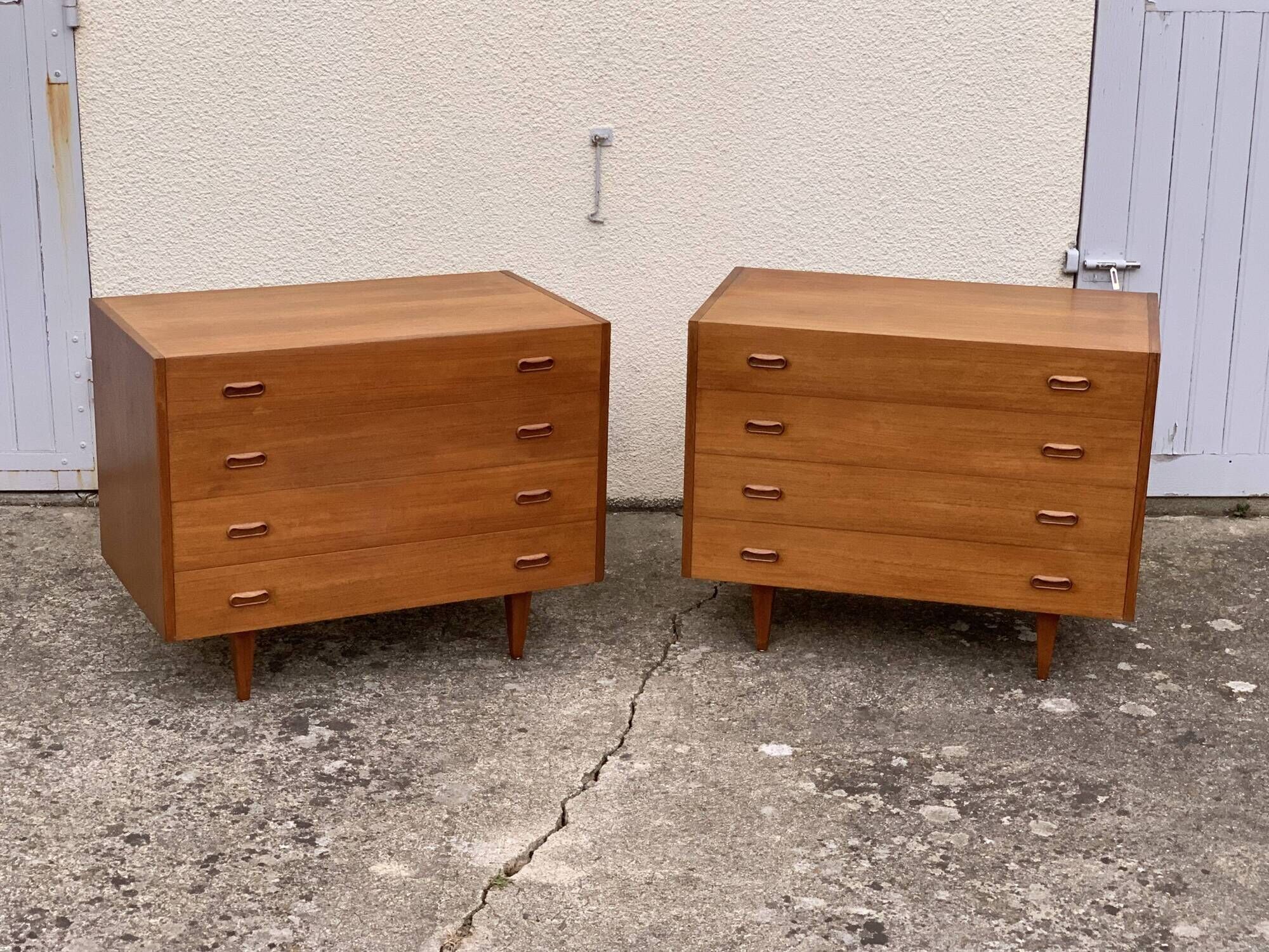 Pair of Scandinavian teak chests of drawers 1960