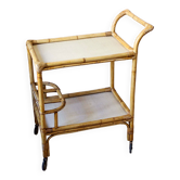 Rattan serving trolley