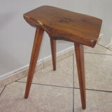 Raw wooden tripod stool
