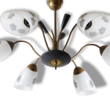 Lustre plafonnier à 9 feux 1950 vintage rockabilly 50's