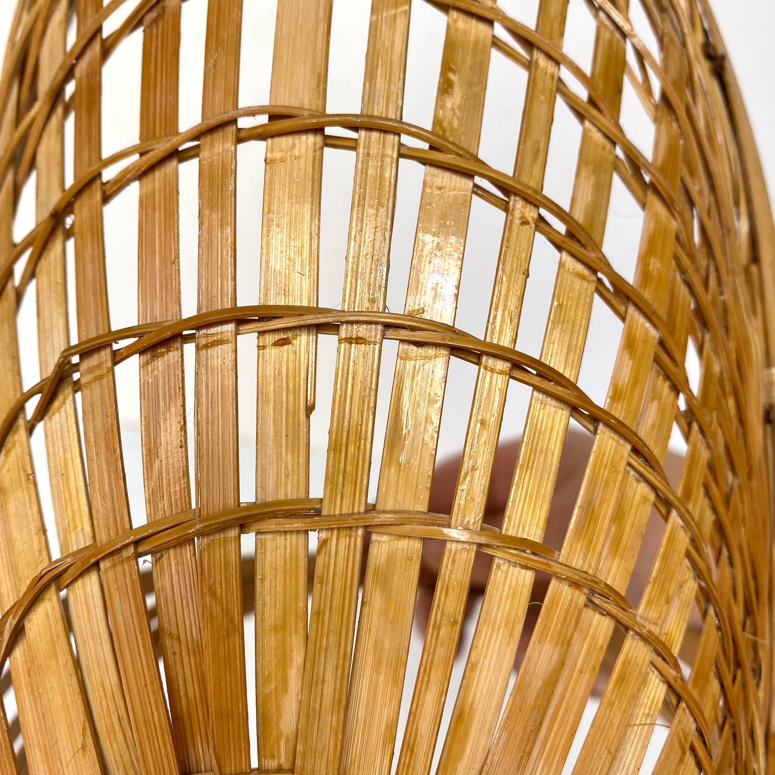 Braided bamboo fruit basket
