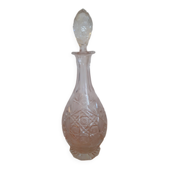 Carafe en cristal taillé de bohème, très beau bouchon