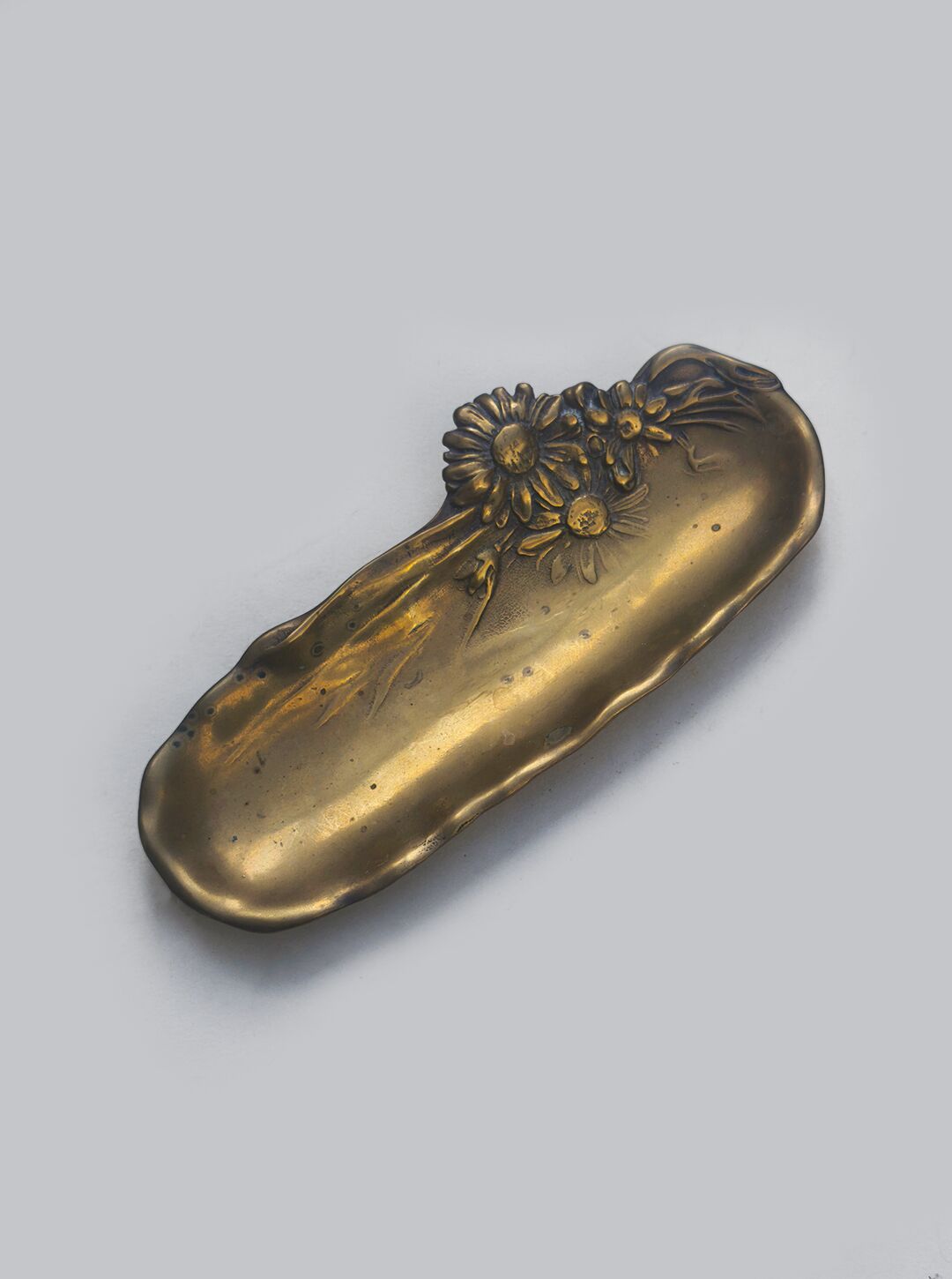 Art Nouveau brass catchall tray