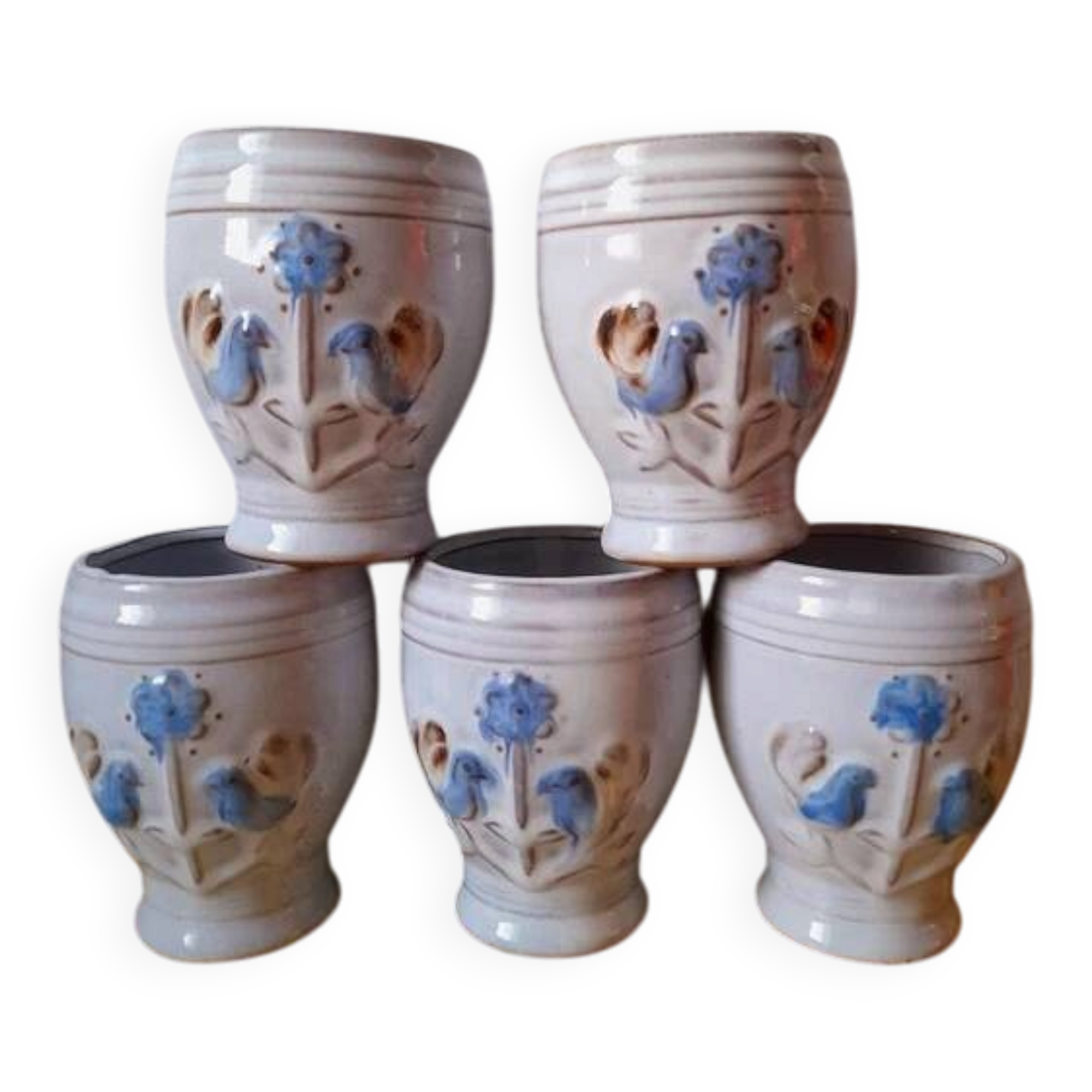 Van Melle ceramic bird mugs