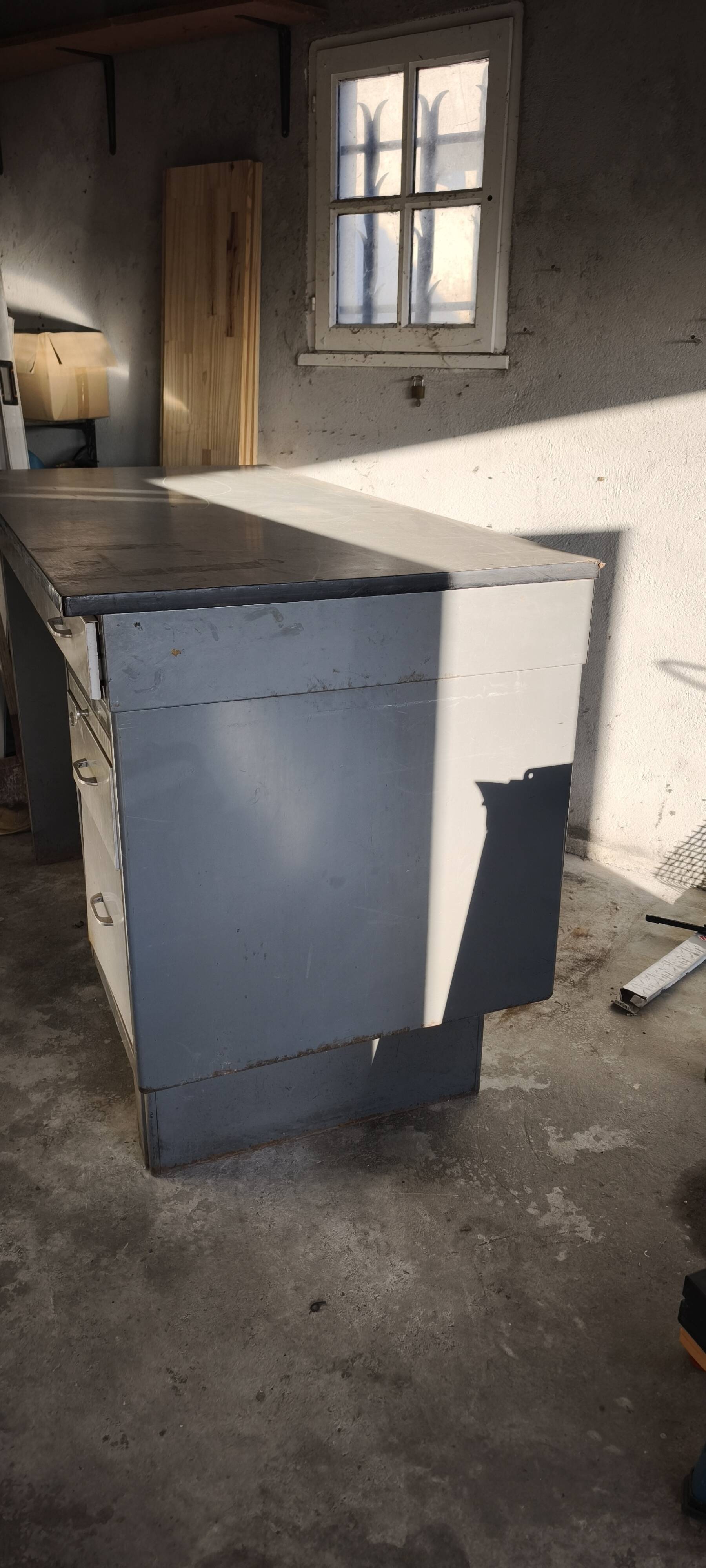 Metal industrial desk