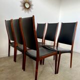 Arne Ovmand Olsen Mogens Kold Lot 6 old Scandinavian design Denmark chairs in vintage rosewood