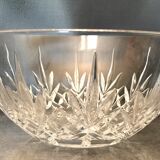 Crystal bowl rounded shape with pattern of carved stars - 23 cm