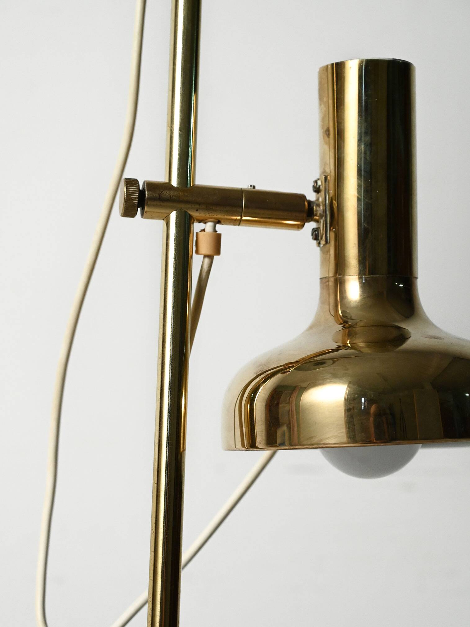 Scandinavian brass floor lamp with two adjustable light point