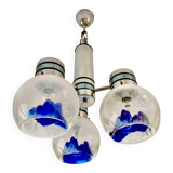 Mazzega globe verre murano chrome structure, Italie 1979
