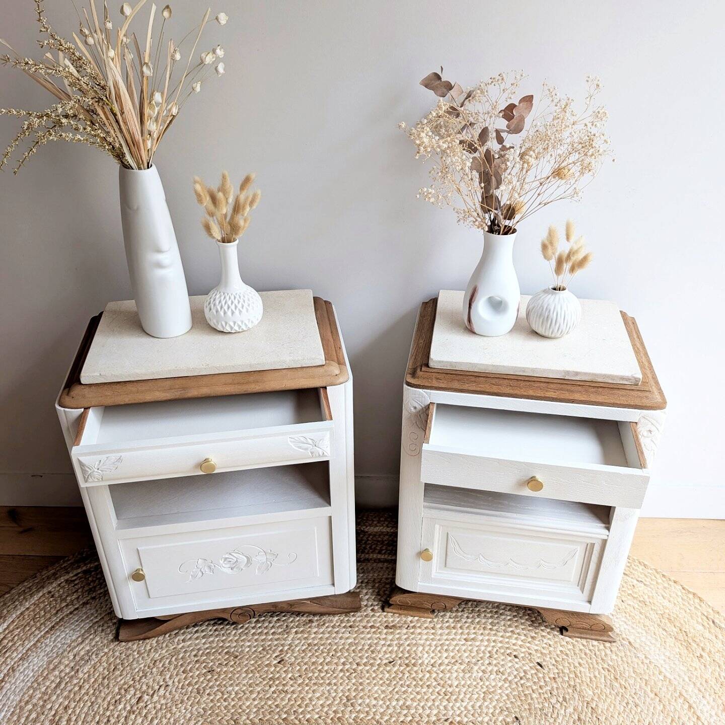 Pair of revisited 1930s bedside tables