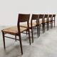 Wilkhahn vintage teak papercord dining chairs Georg Leowald model 351