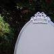 Oval mirror 66x37 Louis XVI style knot in vintage silver metal from the 70s