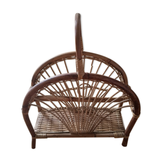 Rattan magazine holders