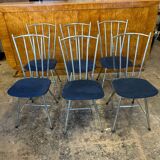 Suite de six chaises en métal