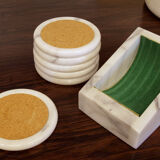 Set of table accessories in Carrara marble