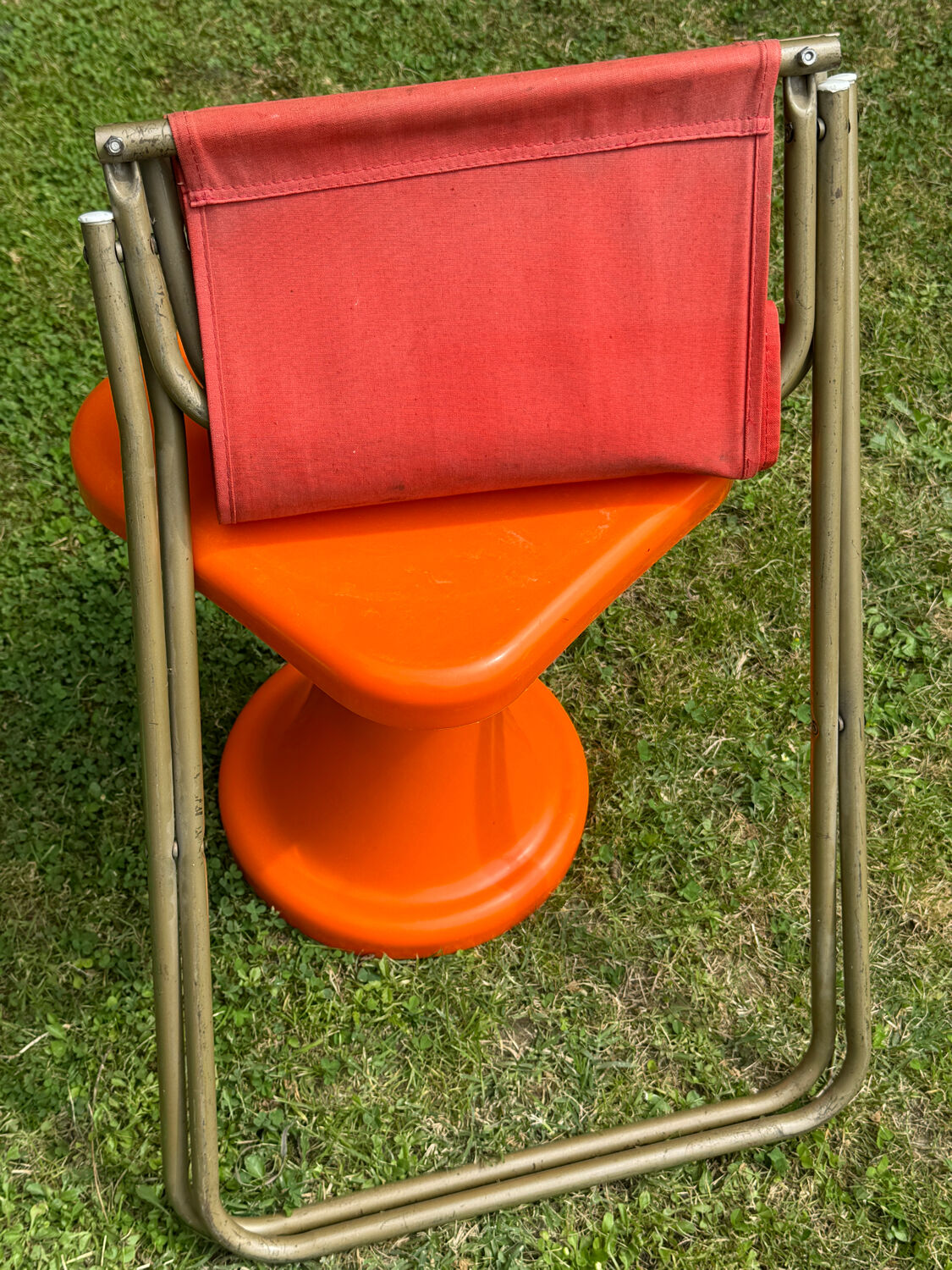 Vintage orange folding camping chair