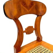 Biedermeier Board Chairs in Cherry Veneer and Mesh, Vienna, 1830s, Set of 6