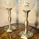 pair of brass bedside lamps and glass ball 32x160