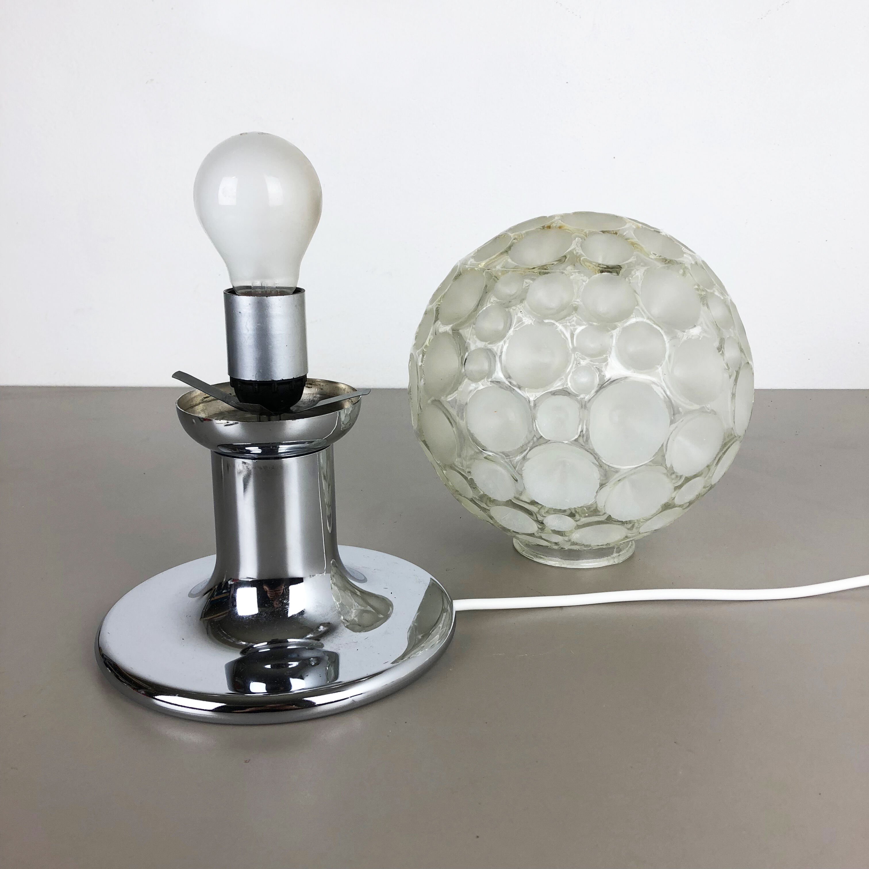 Modernist sputnik chromed table light, Germany, 1970s