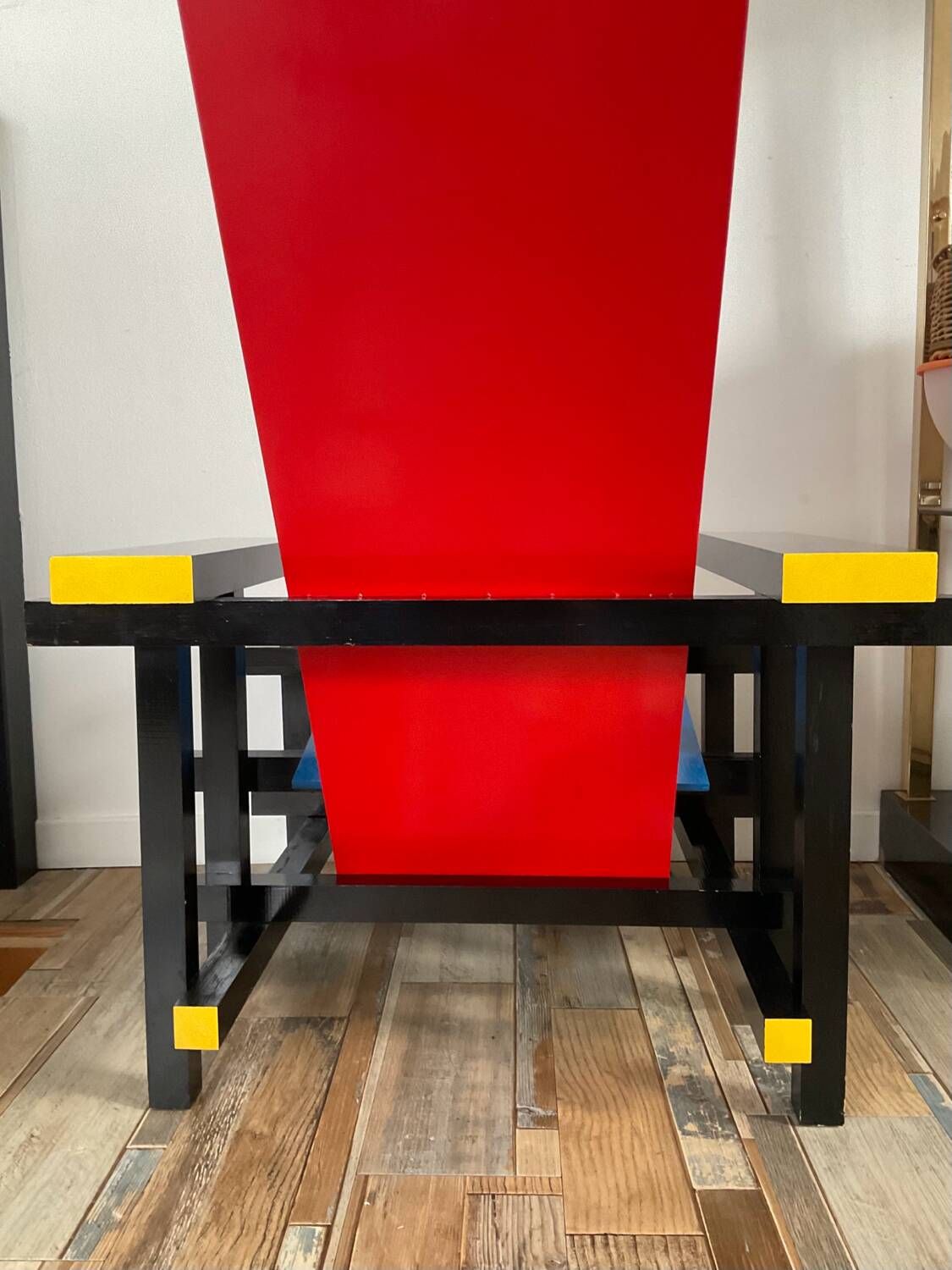 “Red and blue” lounge chair in the style of Gerrit Rietveld