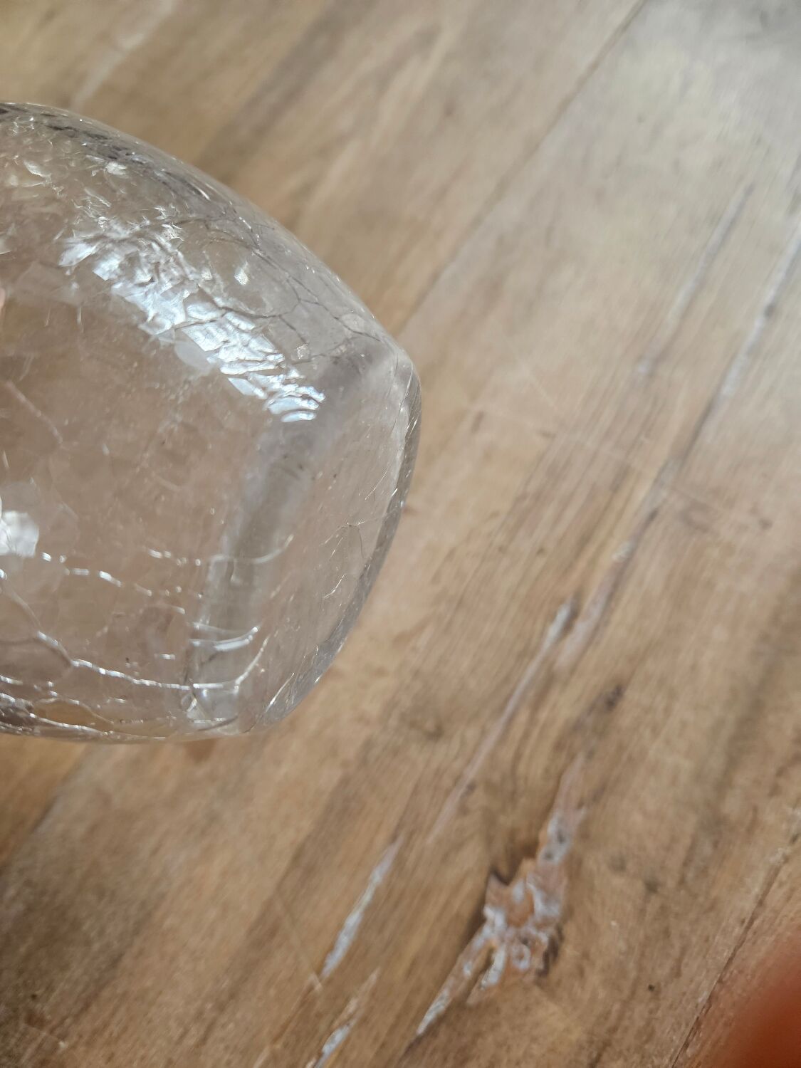 Pair of cracked glass vases