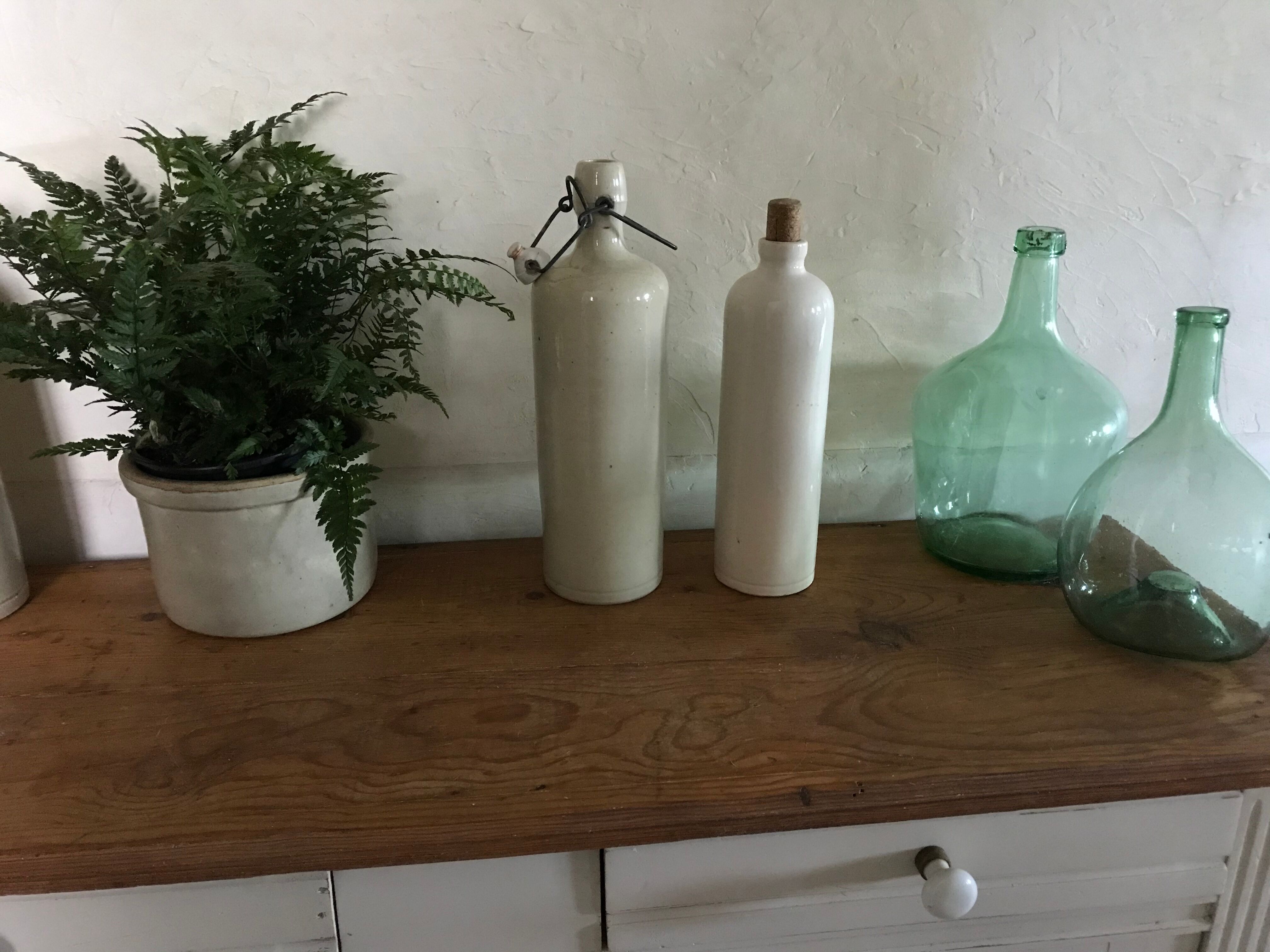 Glazed sandstone bottles