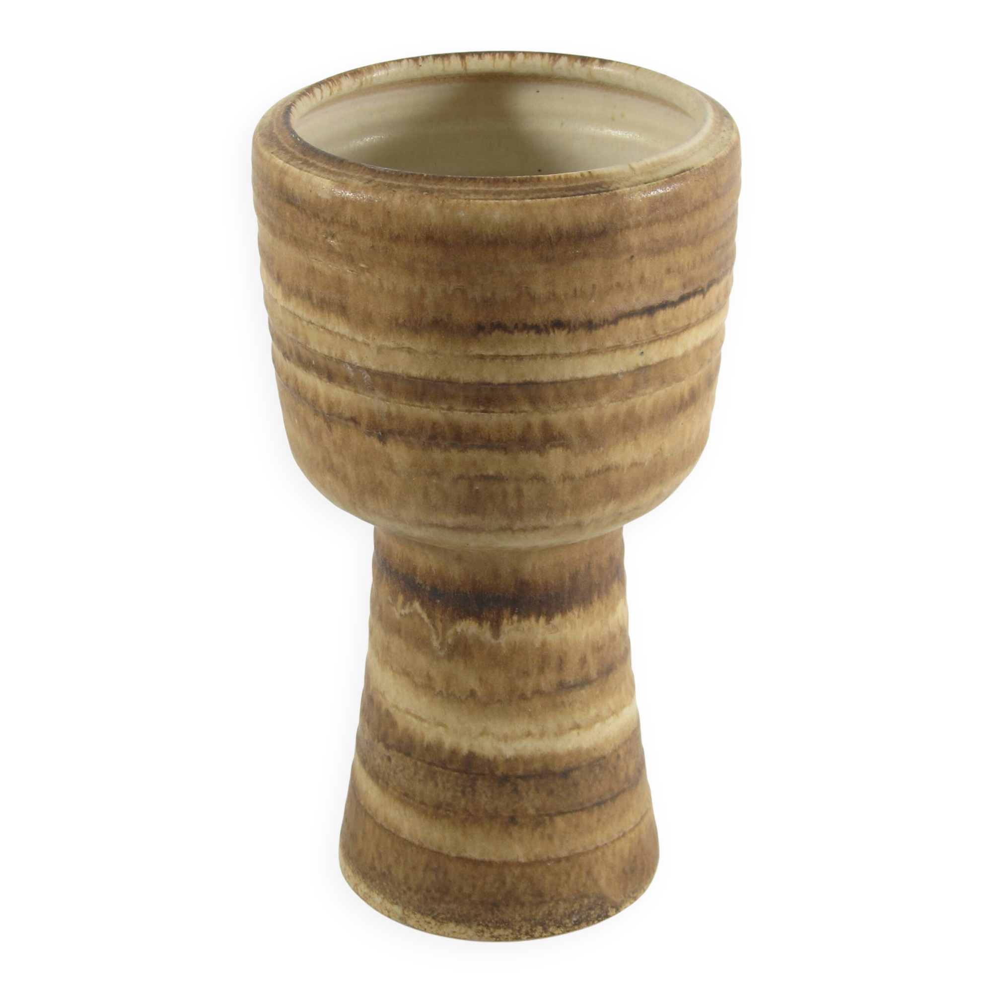 Brutalist Ceramic Vase, 1940s–1950s, Earthy Zen Tones, 33.5 cm