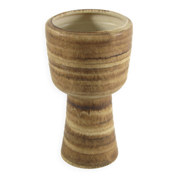 Vase céramique brutaliste, années 1940-1950, tons zen terreux, 33,5 cm