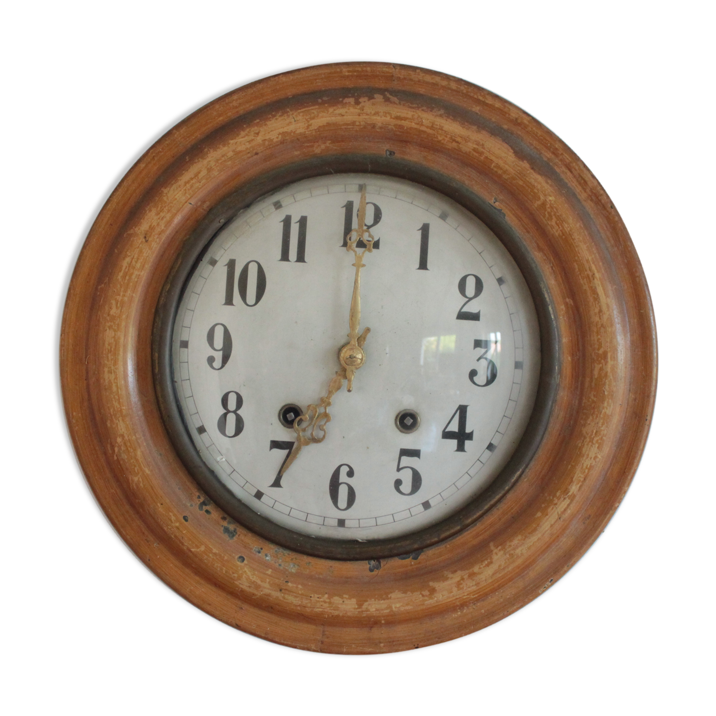 Large clock beginning of the century 1920 bistro or grocery store, old