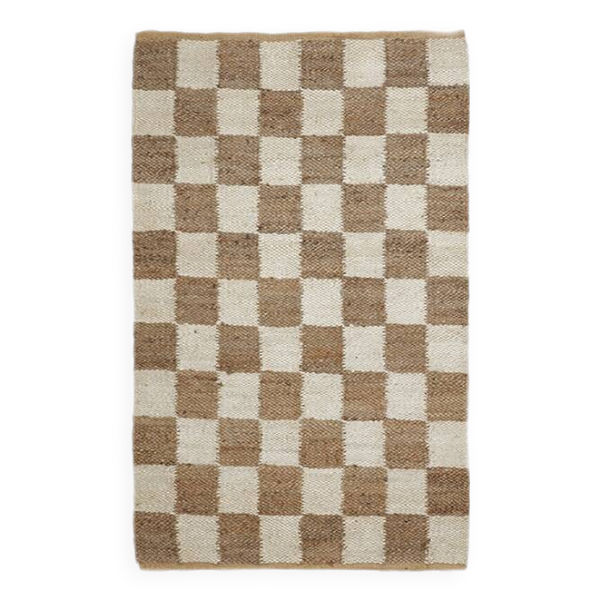 Checkered jute rug