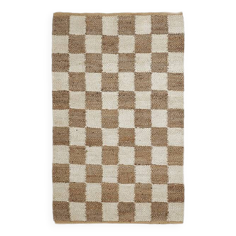 Tapis à carreaux en jute