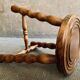 Tabouret tripode bois à entretoise vintage