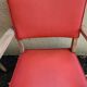 Pair of Vintage Bridge Armchairs Red & Wood 1950s
