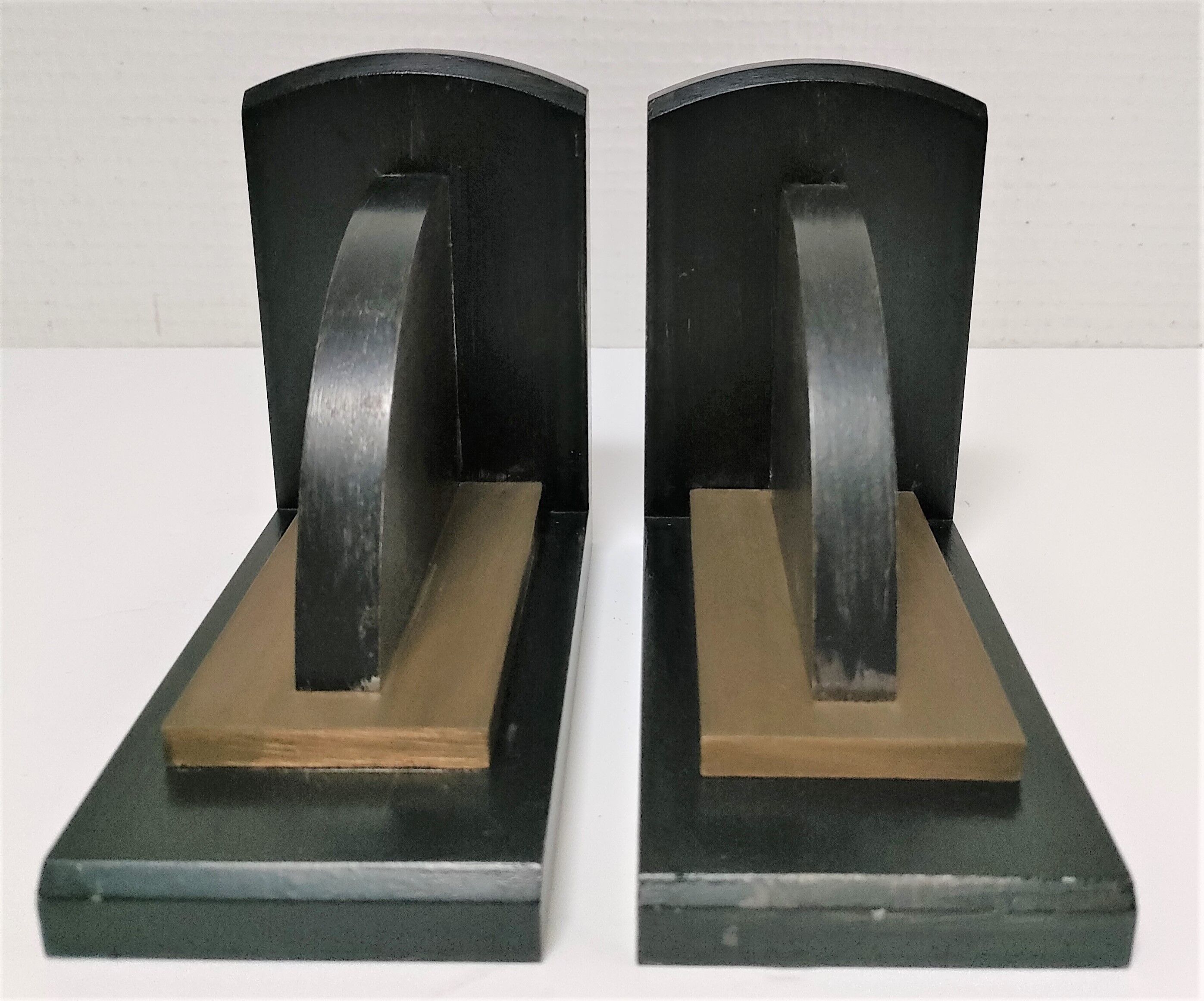 Pair of patinated steel bookends Art Deco style