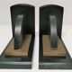 Pair of patinated steel bookends Art Deco style