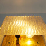 Pair of 1970s Italian brass & Murano glass wall lights