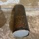 Vintage Lincrusta Loreid Umbrella Stand in Leather with Metal Rim