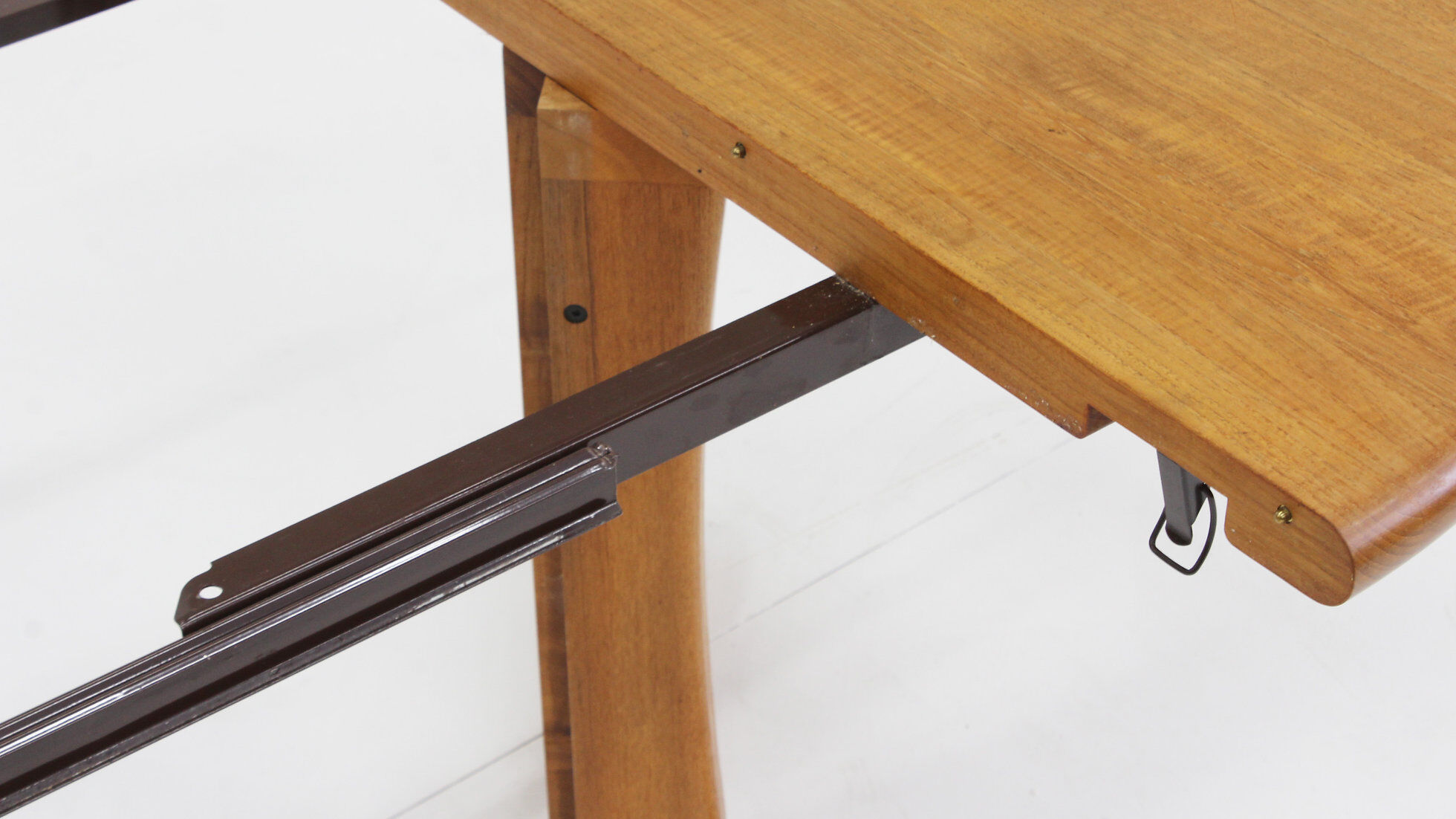 Vintage Danish round extendable dining table solid teak 1960s